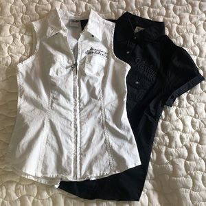 Two Harley Davidson embroidered shirts XS